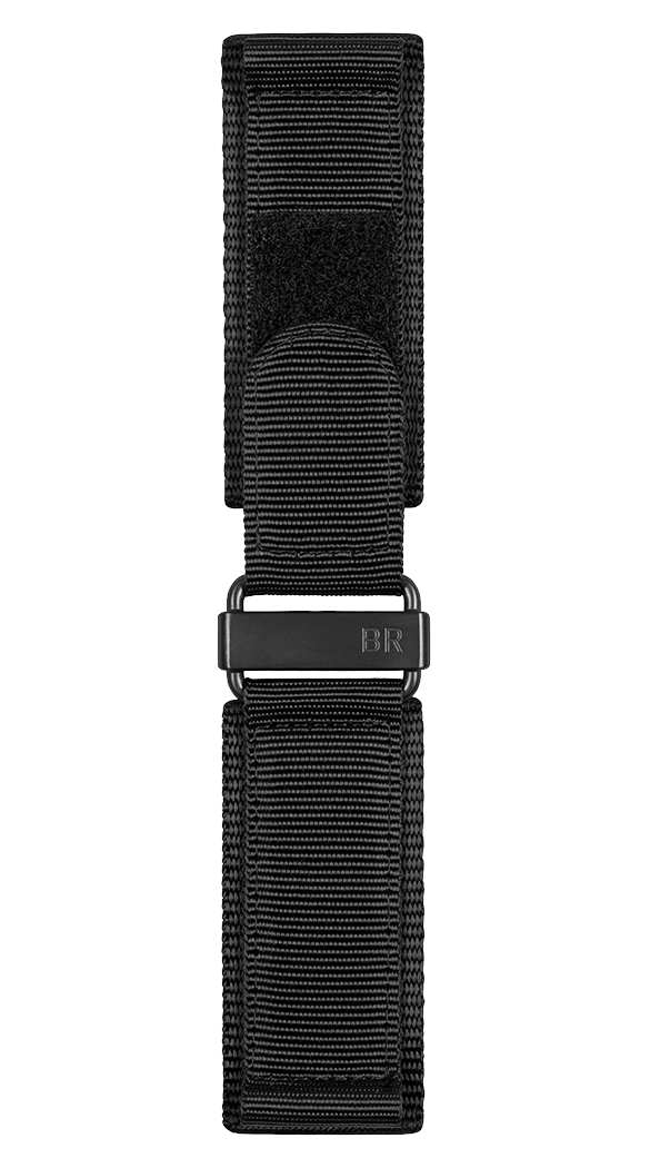 BR 02 black synthetic fabric strap